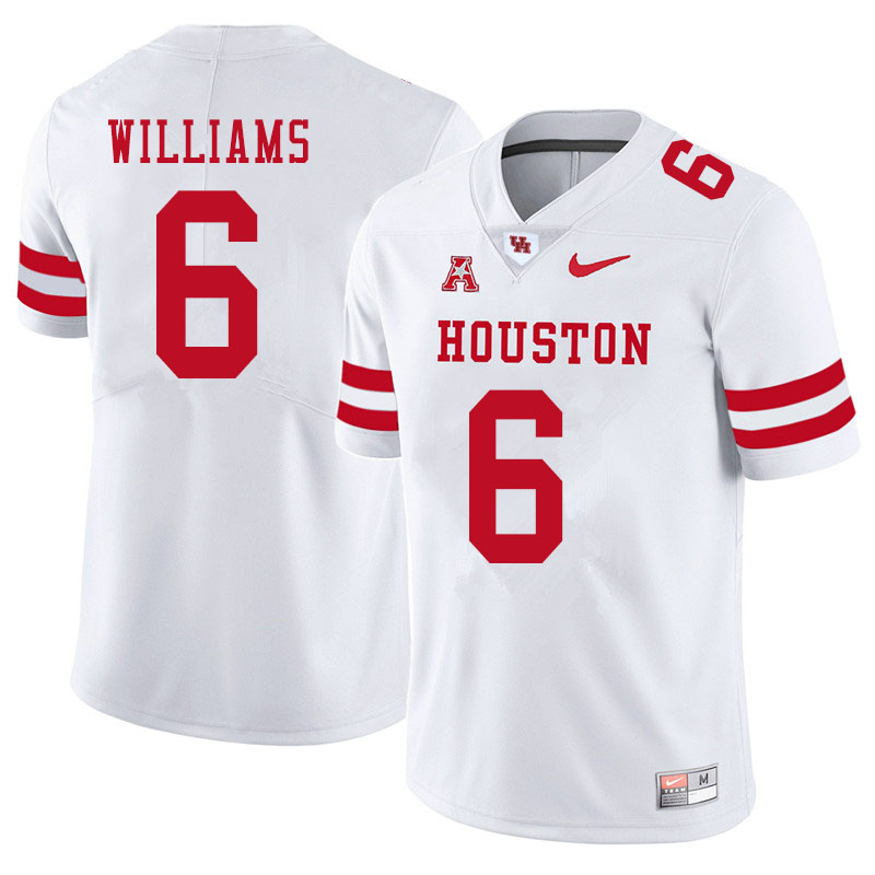 Men #6 Damarion Williams Houston Cougars College Football Jerseys Sale-White